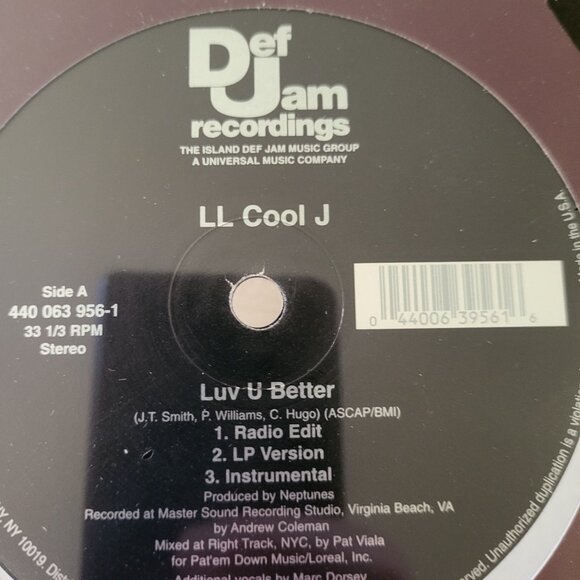 LL COOL J Luv U Better / Fa Ha Vinyl 12” Def Jam 440 063 956-1 Sealed Record LP7 - Picture 5 of 6